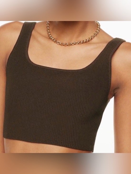 Babaton Tops - Aritzia Babaton Sculp Knit Square-Neck Crop Top